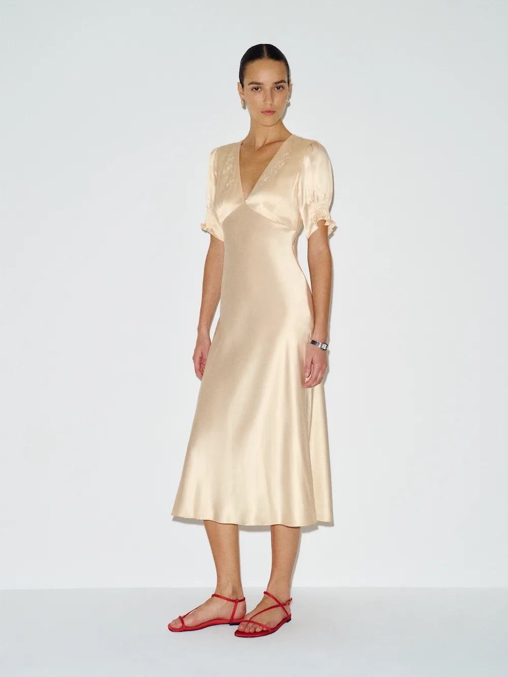 NWT Reformation Sacha Silk Dress Yogurt Size 2 Ivory